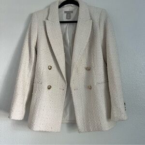 H&M Tweed Double Breasted Oversized Blazer Jacket Size XS